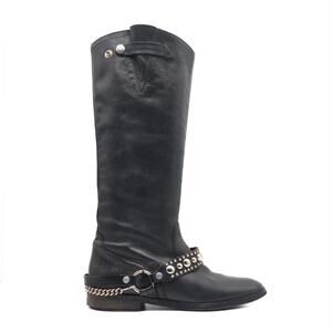 Golden Goose Vintage Motorcycle Chained Embellished Riding Boots Size 39